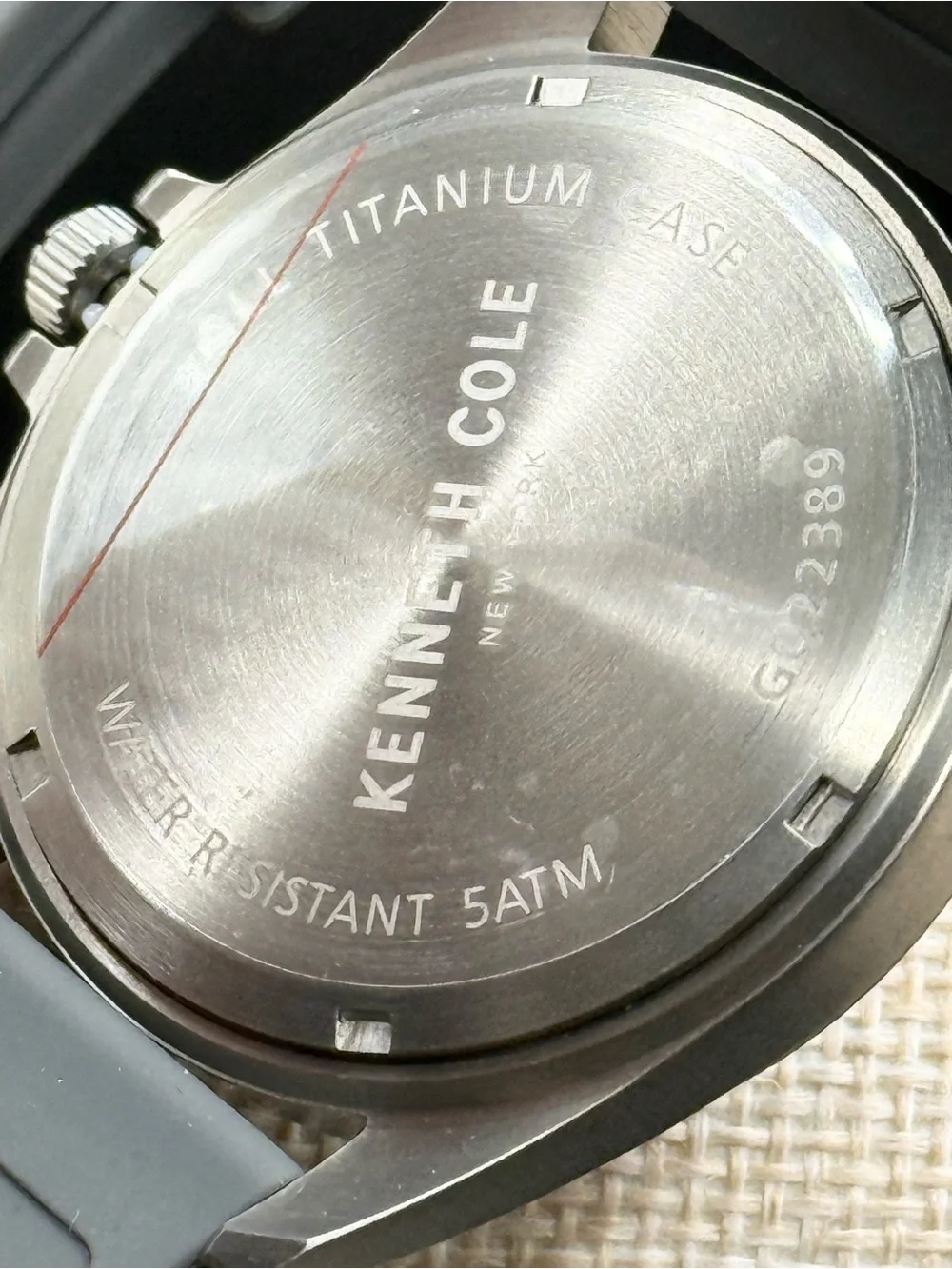 Kenneth Cole Men's Titanium Multi-Function Gray Silicone Strap Watch 42mm